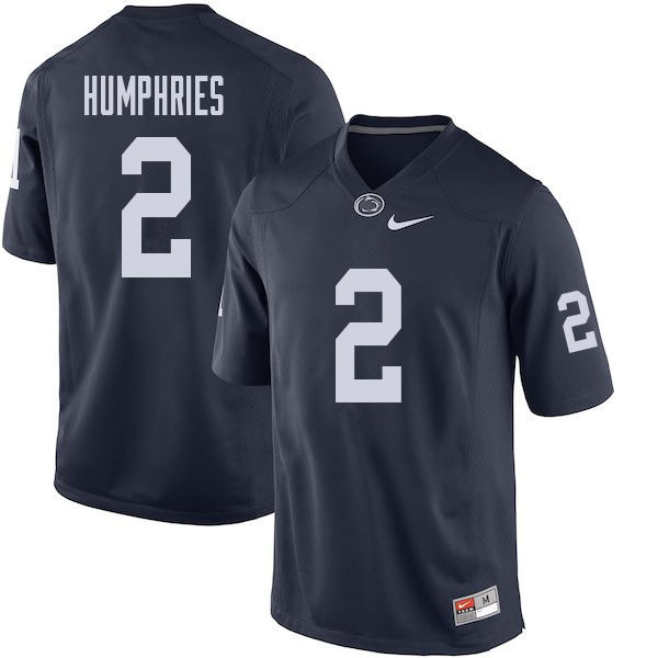 Men #2 Isaiah Humphries Penn State Nittany Lions College Football Jerseys Sale-Navy